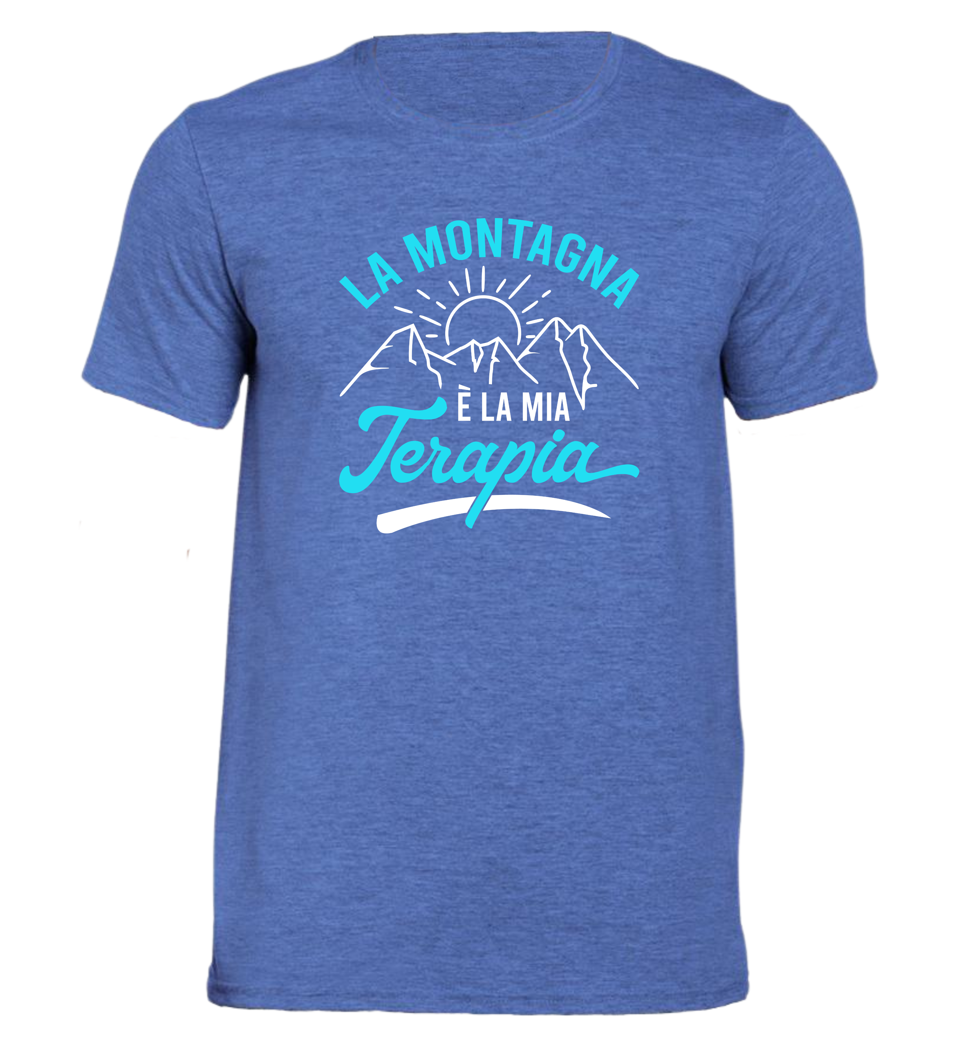 La montagna è la mia terapia - T-shirt Uomo in Cotone Biologico