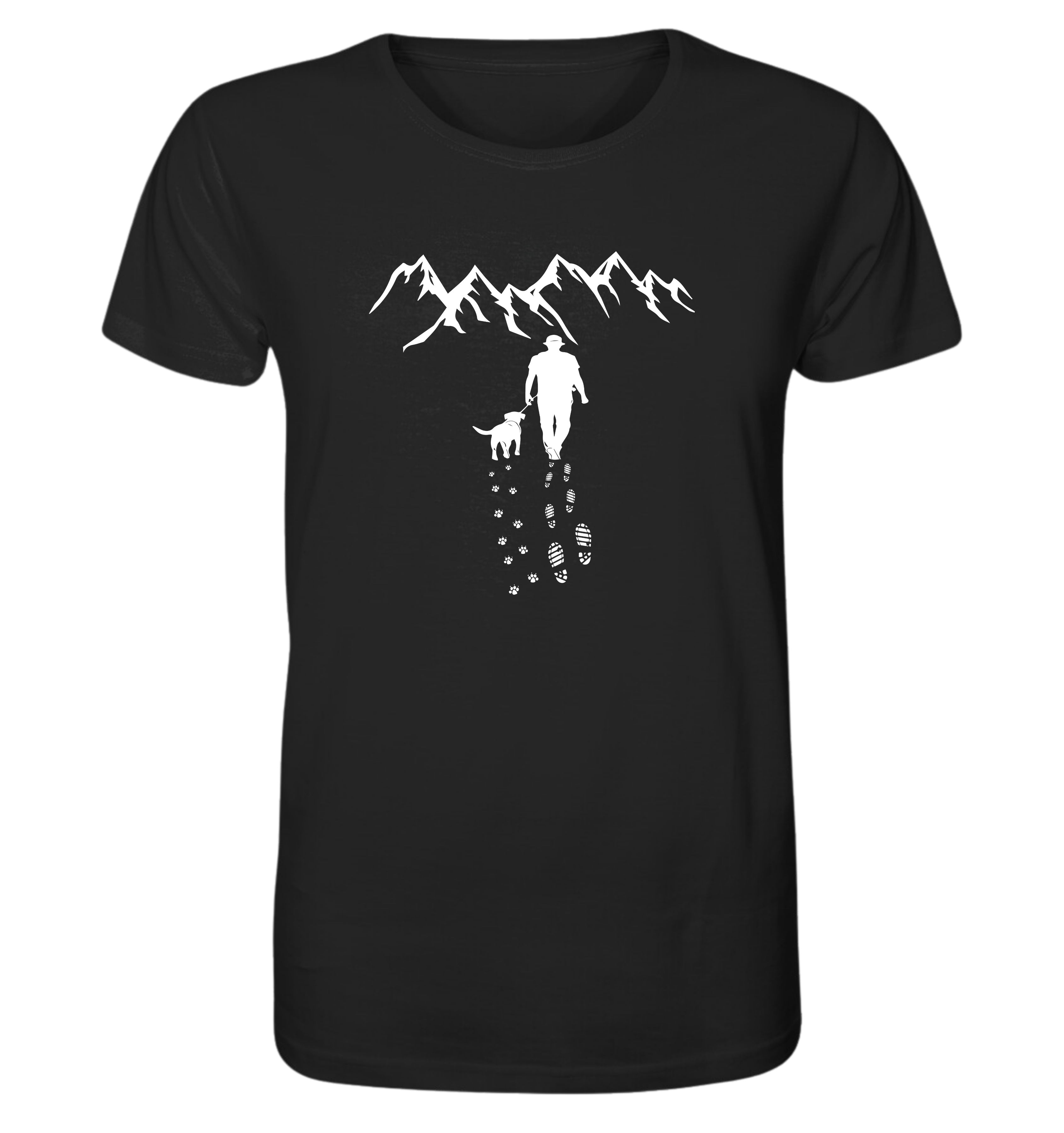 In montagna e il mio cane - T-shirt Uomo in Cotone Biologico