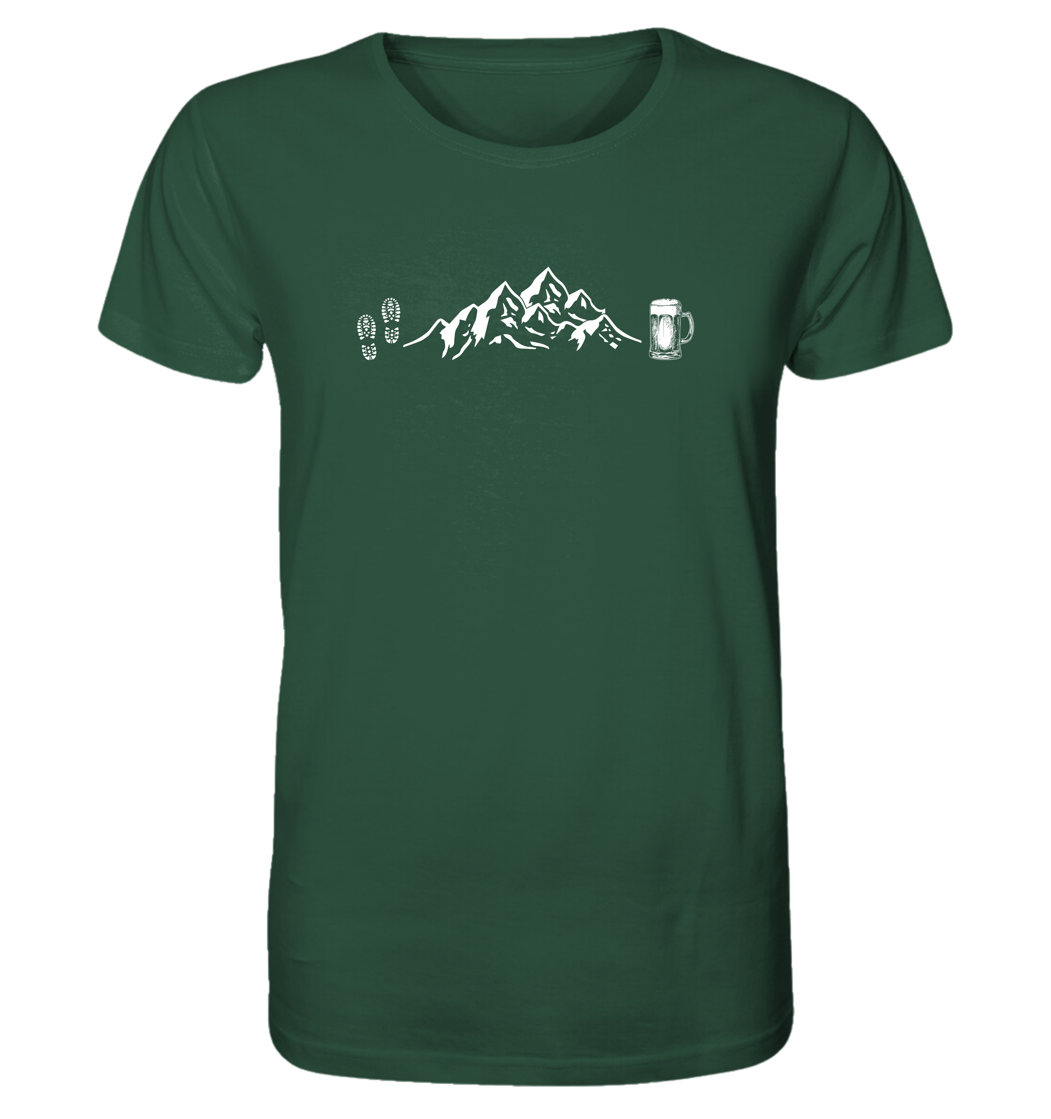 Battito Montagna & Birra - T-shirt Uomo in Cotone Biologico
