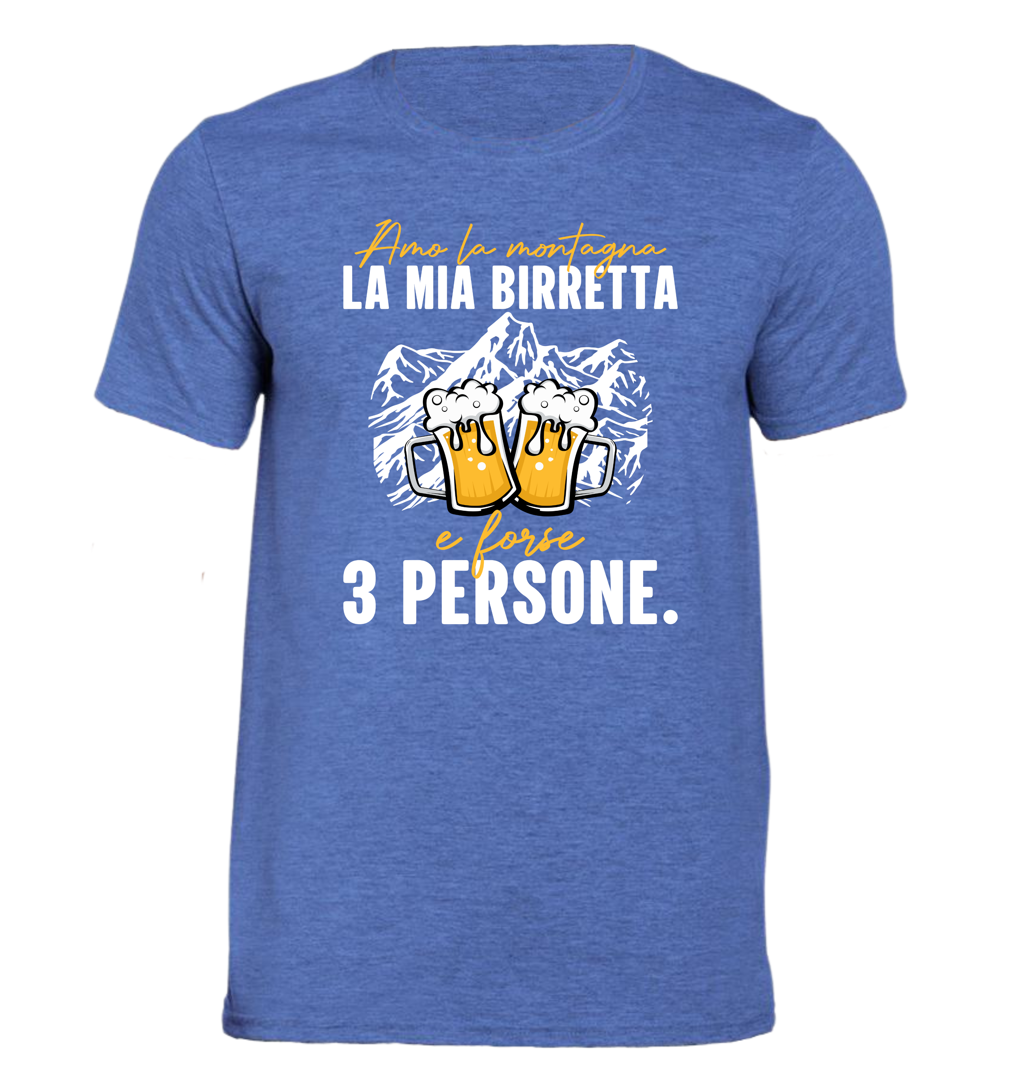 Amo la Montagna e la mia Birretta - T-shirt Uomo in Cotone Biologico