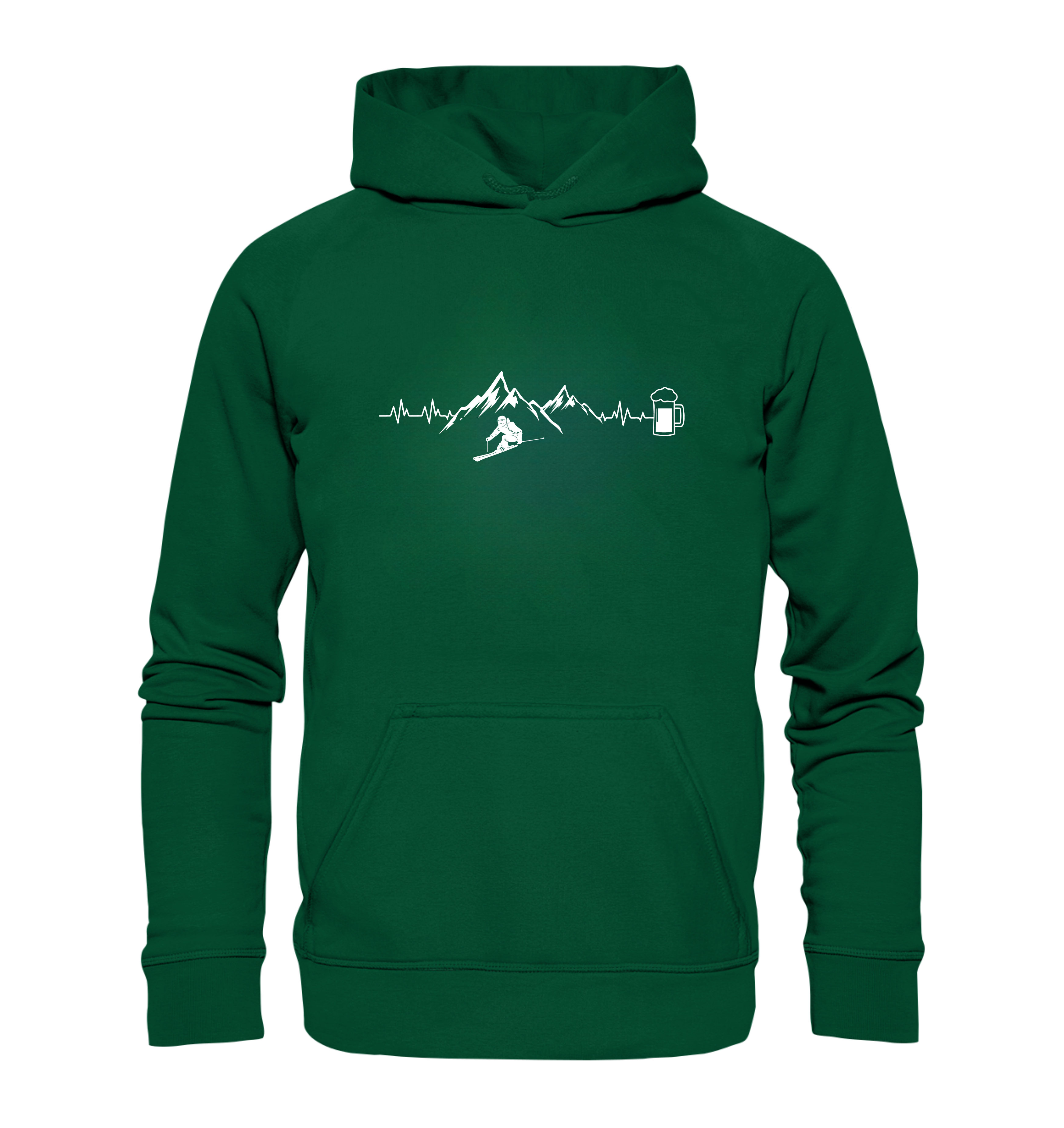 Ski and beer heartbeat - Men's hoodie