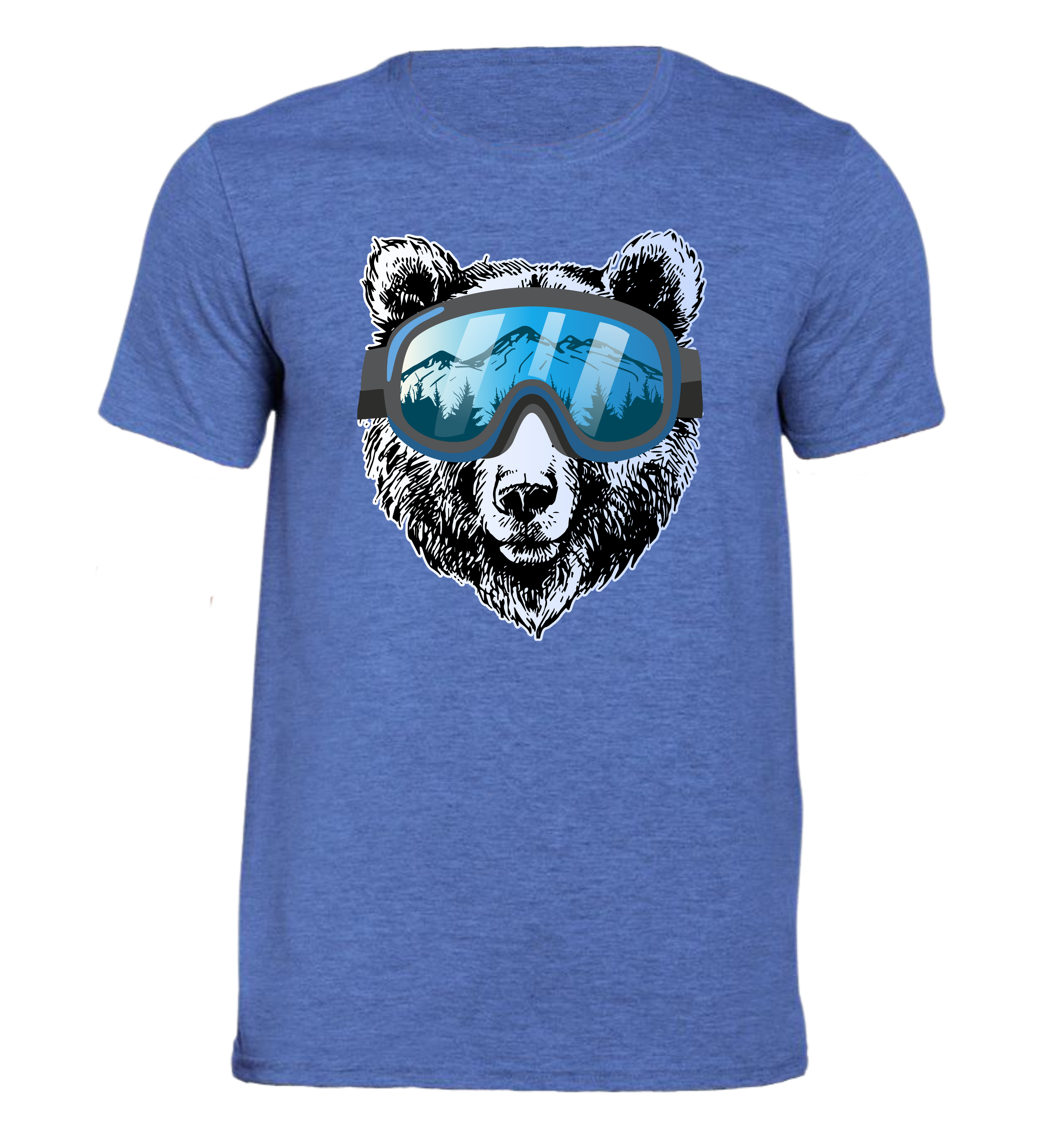 Orso con Occhiali da Sci - T-shirt Uomo in Cotone Biologico