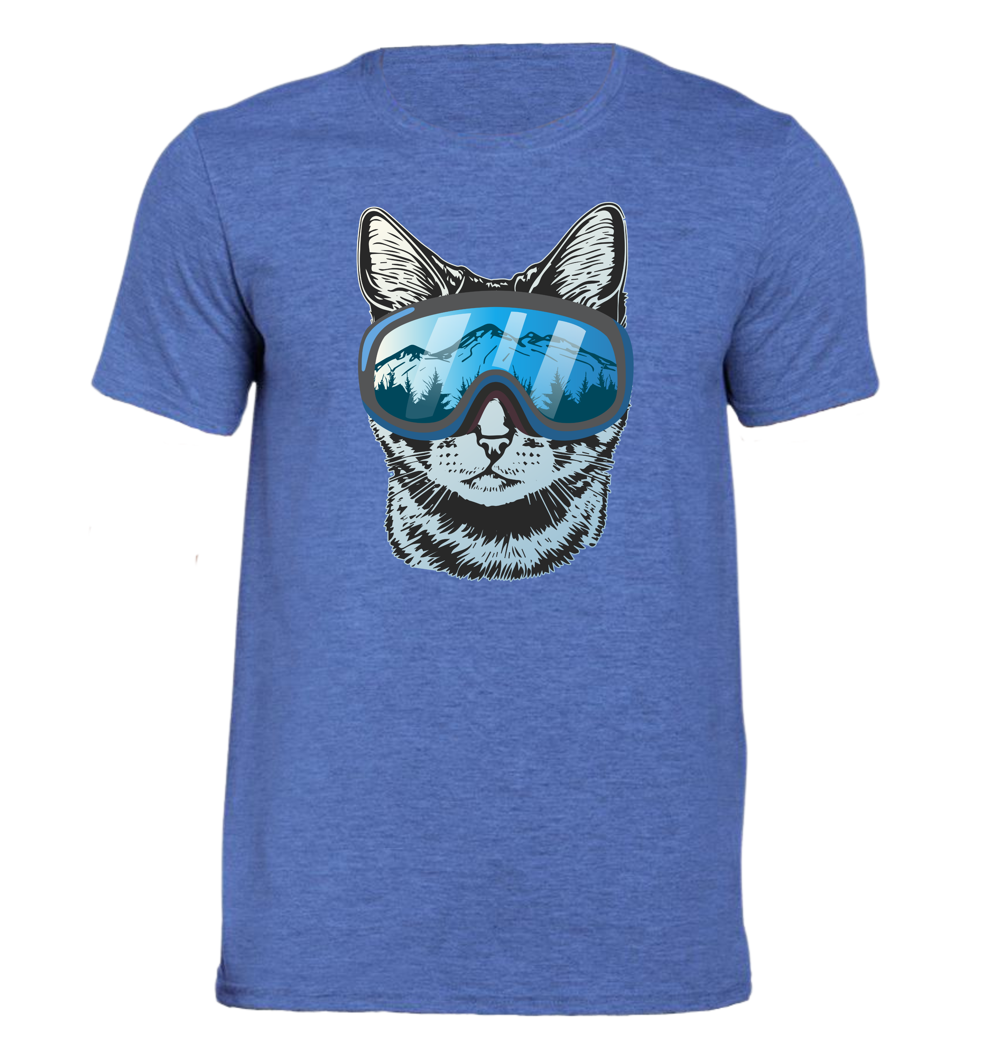 Gatto con Occhiali da Sci - T-shirt Uomo in Cotone Biologico