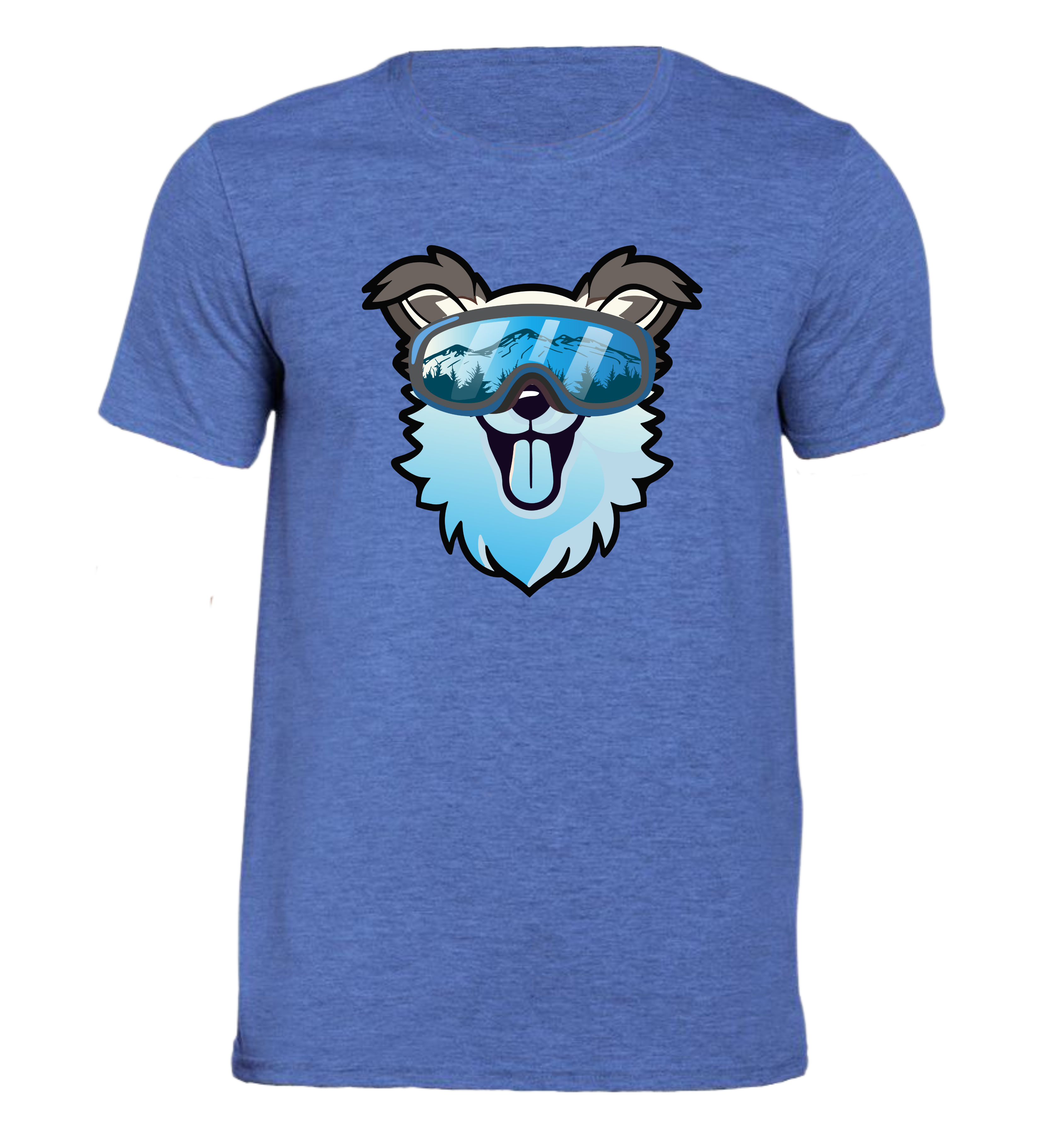 Cane con Occhiali da Sci - T-shirt Uomo in Cotone Biologico