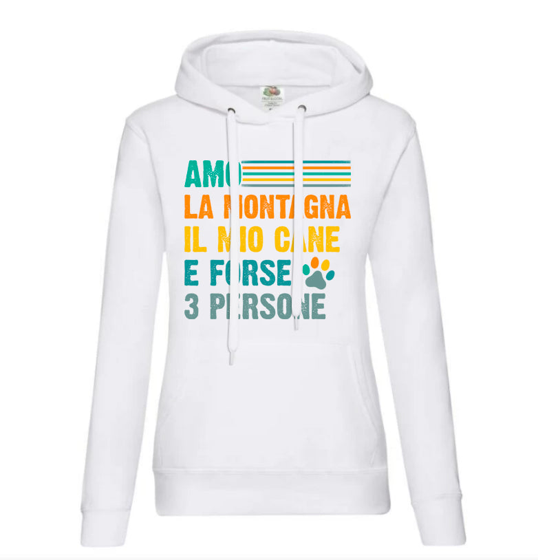 Amo la montagna e il mio cane con zampa - Felpa donna