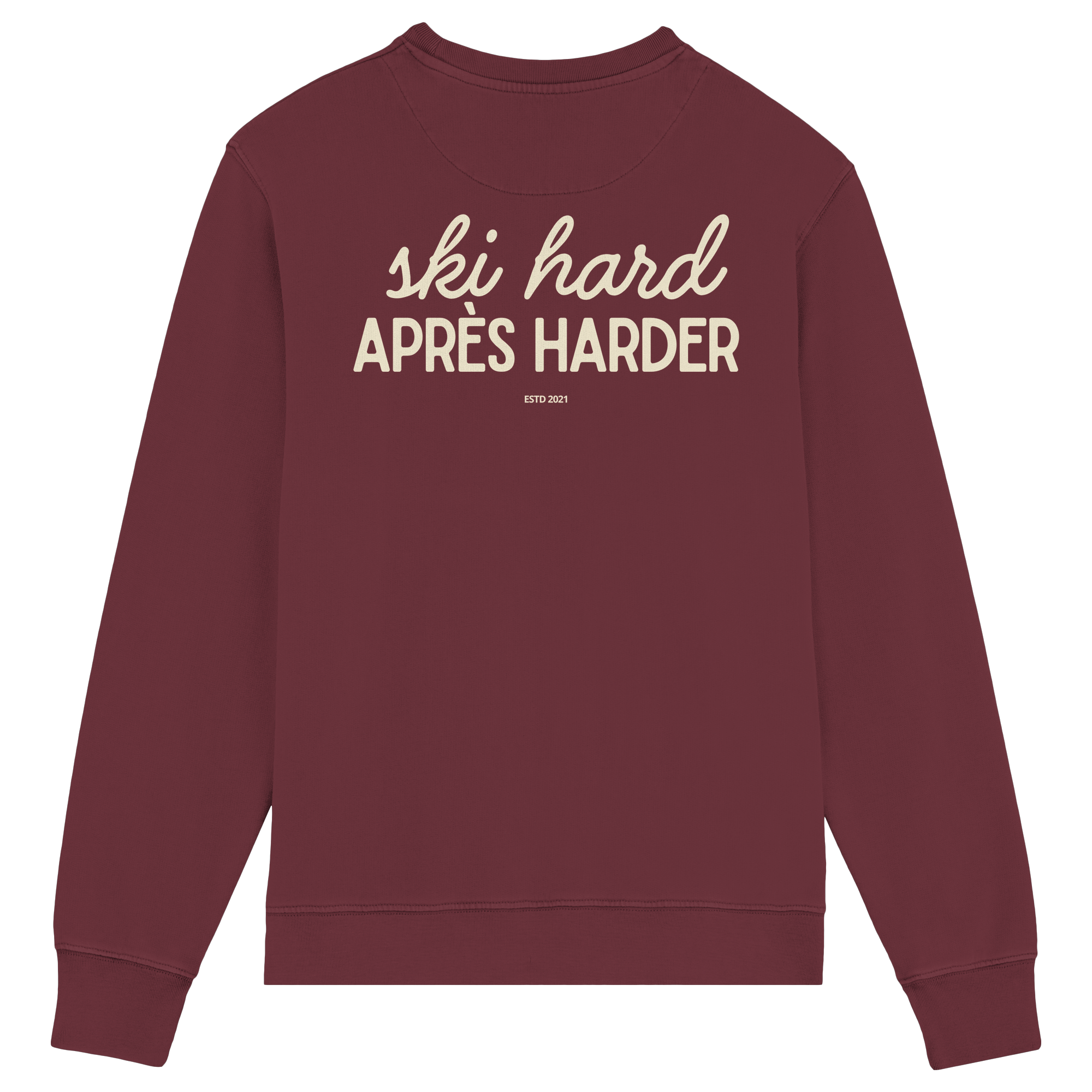 Ski hard après harder - Crewneck unisex in cottone biologico