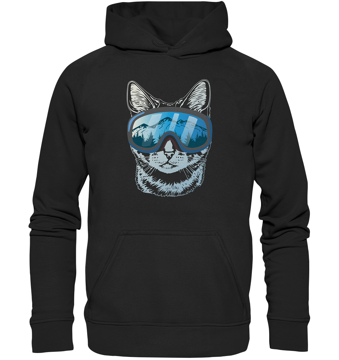Gatto con Occhiali da Sci - Felpa uomo