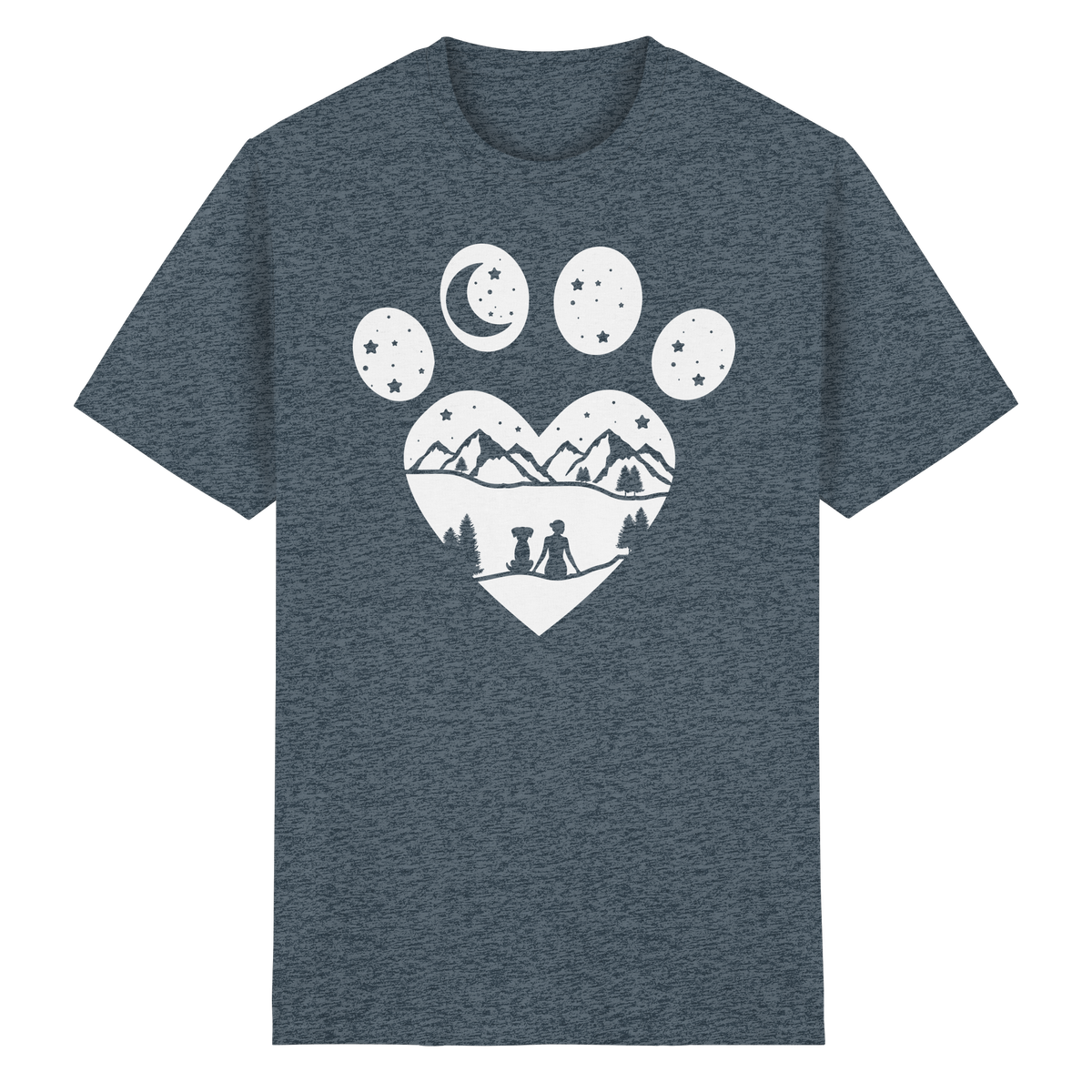 Cuore con zampa di cane - T-Shirt unisex in cottone biologico