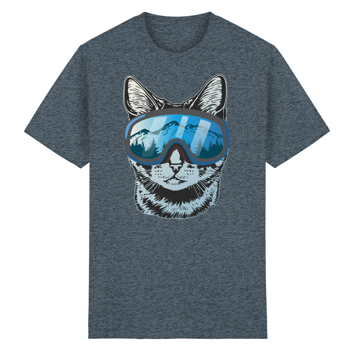 Gatto con occhiali da sci - T-Shirt unisex in cottone biologico