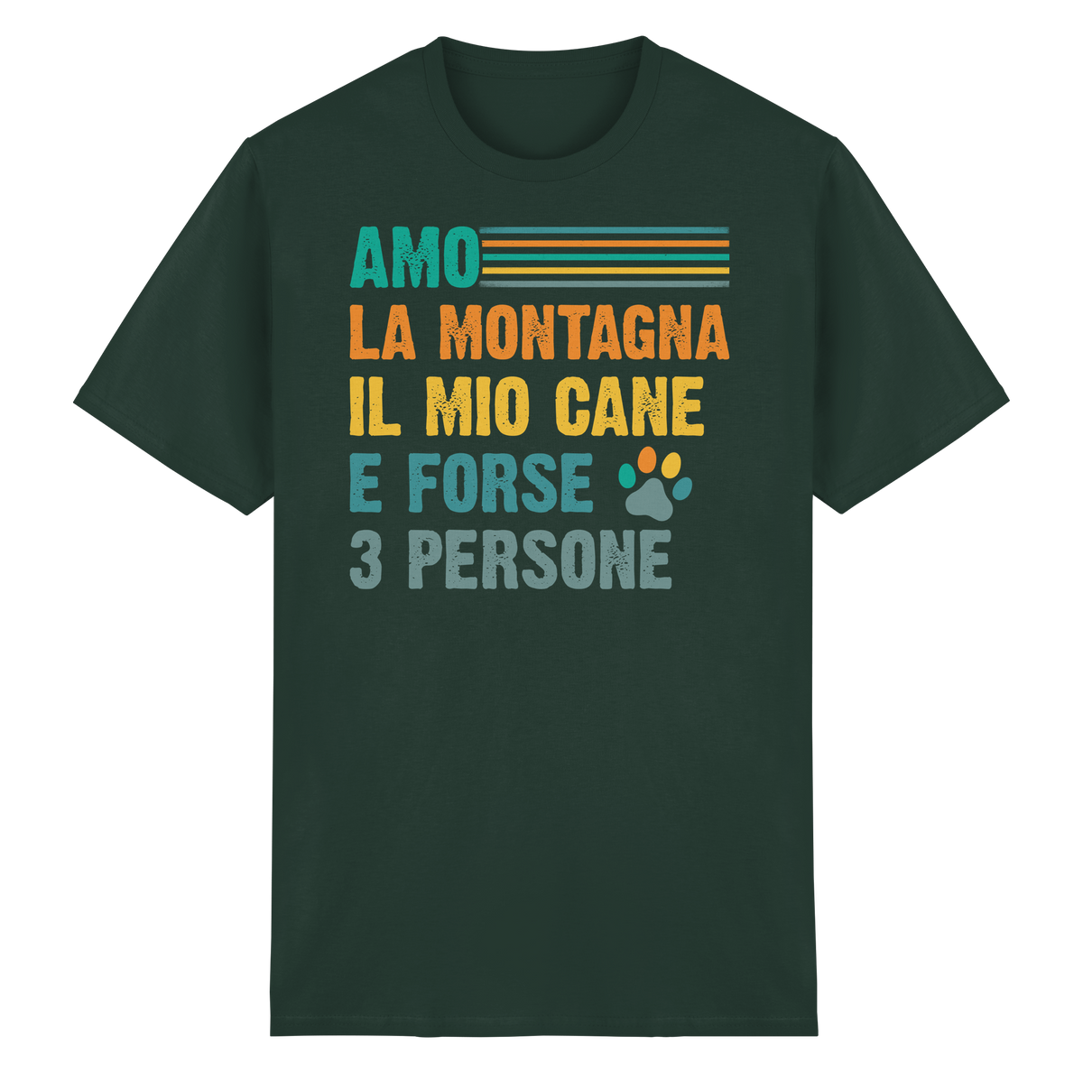 Amo la montagna e il mio cane con zampa - T-Shirt unisex in cottone biologico