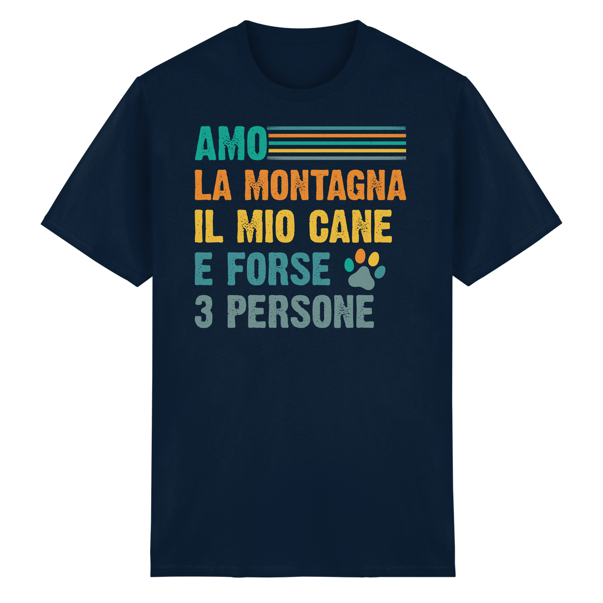 Amo la montagna e il mio cane con zampa - T-Shirt unisex in cottone biologico