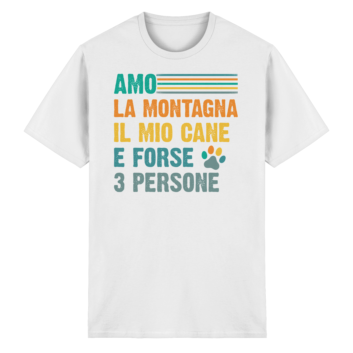 Amo la montagna e il mio cane con zampa - T-Shirt unisex in cottone biologico