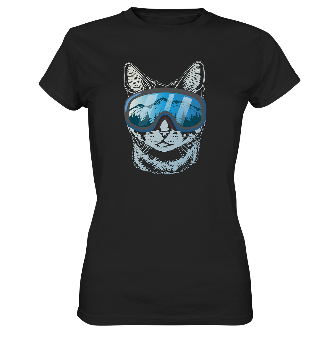 Cat with ski goggles - Women's Premium Organic T-Shirt