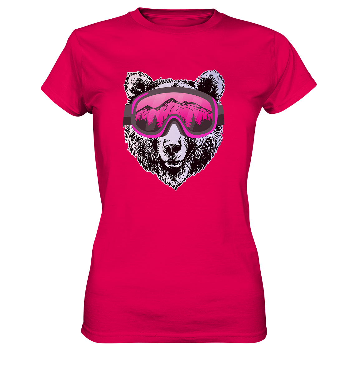 Orso con Occhiali da Sci - Maglietta donna