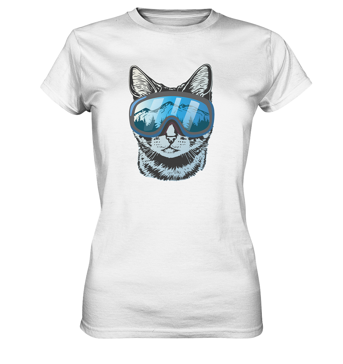 Gatto con Occhiali da Sci - Maglietta donna