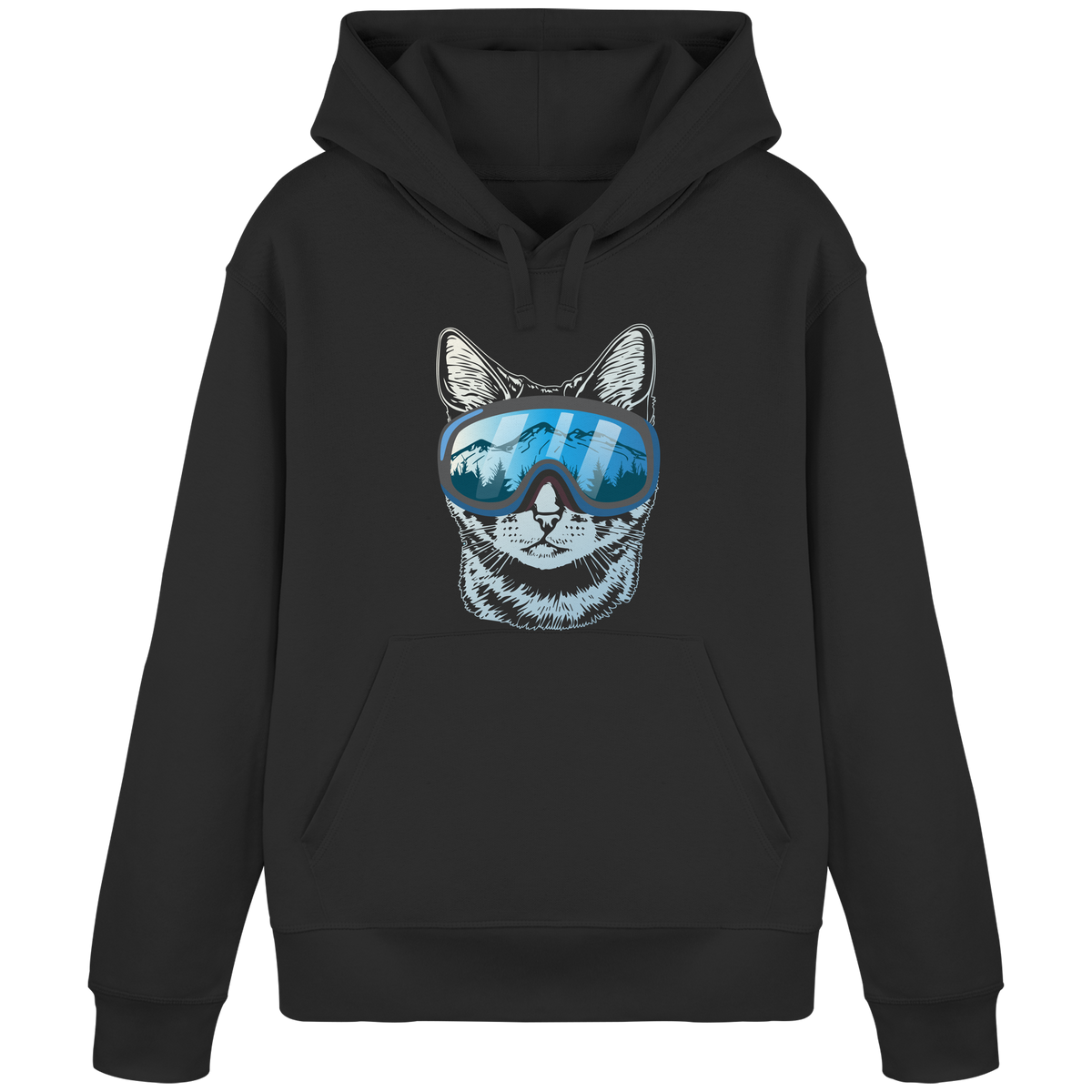 Gatto con occhiali da sci - Felpa unisex in cottone biologico
