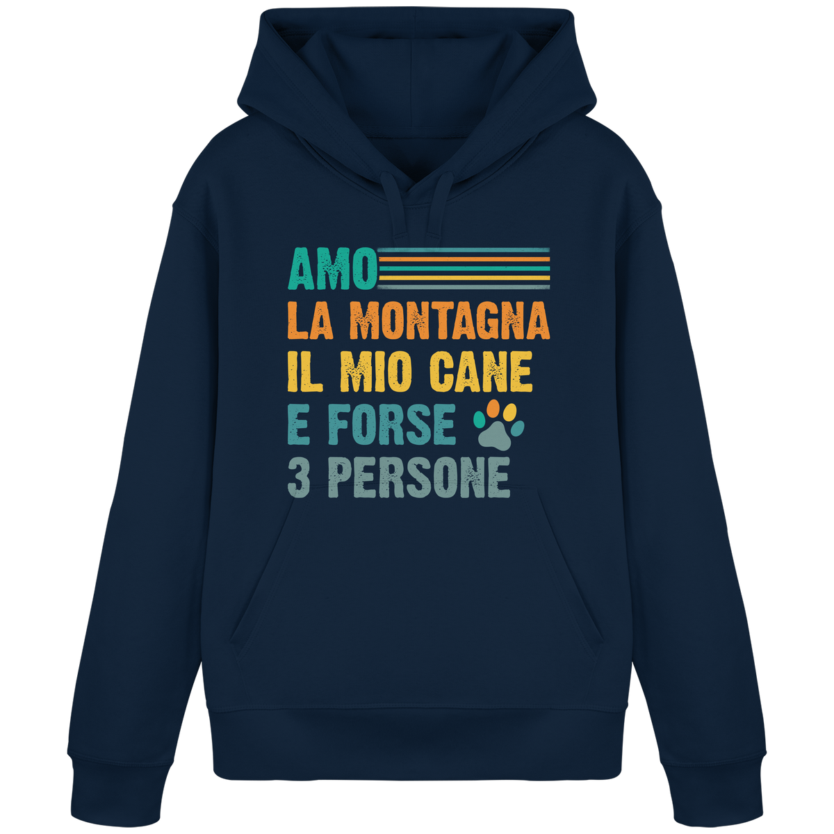 Amo la montagna e il mio cane con zampa - Felpa unisex in cottone biologico