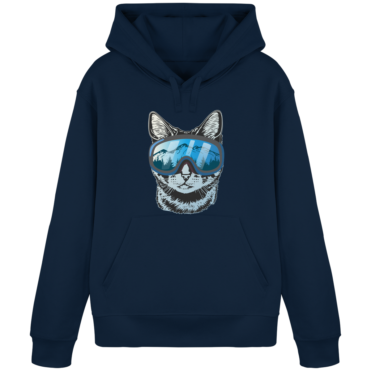 Gatto con occhiali da sci - Felpa unisex in cottone biologico