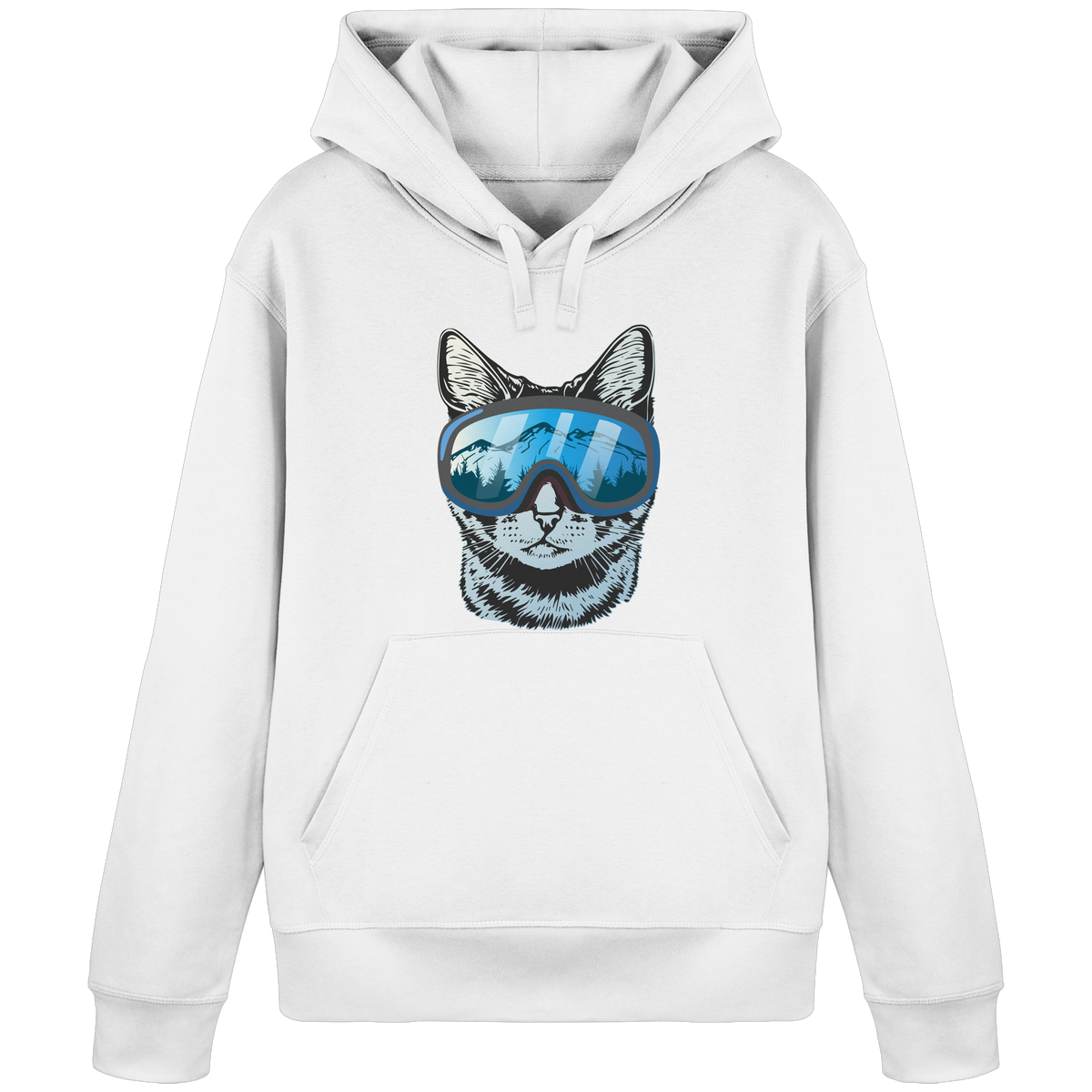Gatto con occhiali da sci - Felpa unisex in cottone biologico