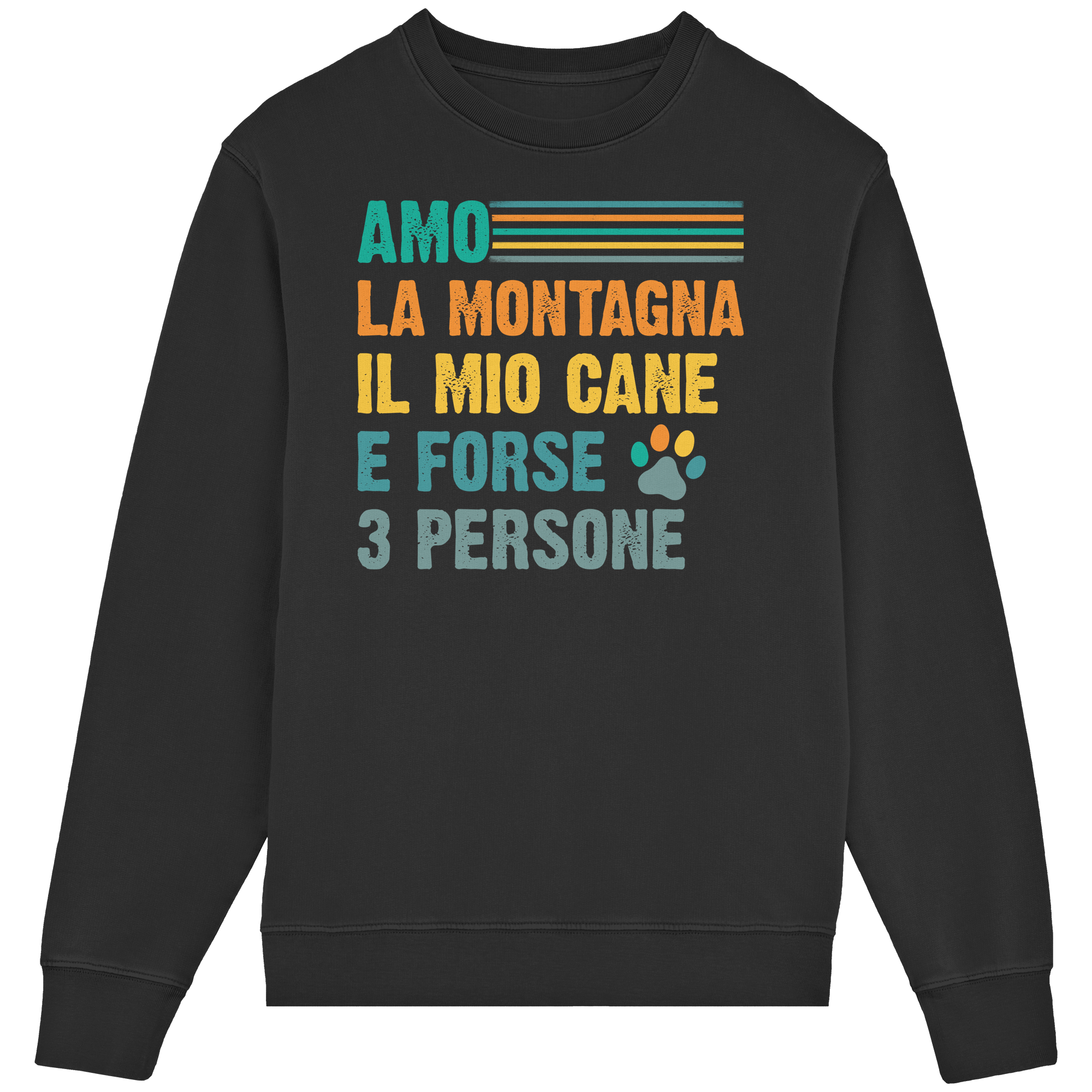 I Love the Mountains and My Dog with a Paw - Unisex Organic Cotton Crewneck