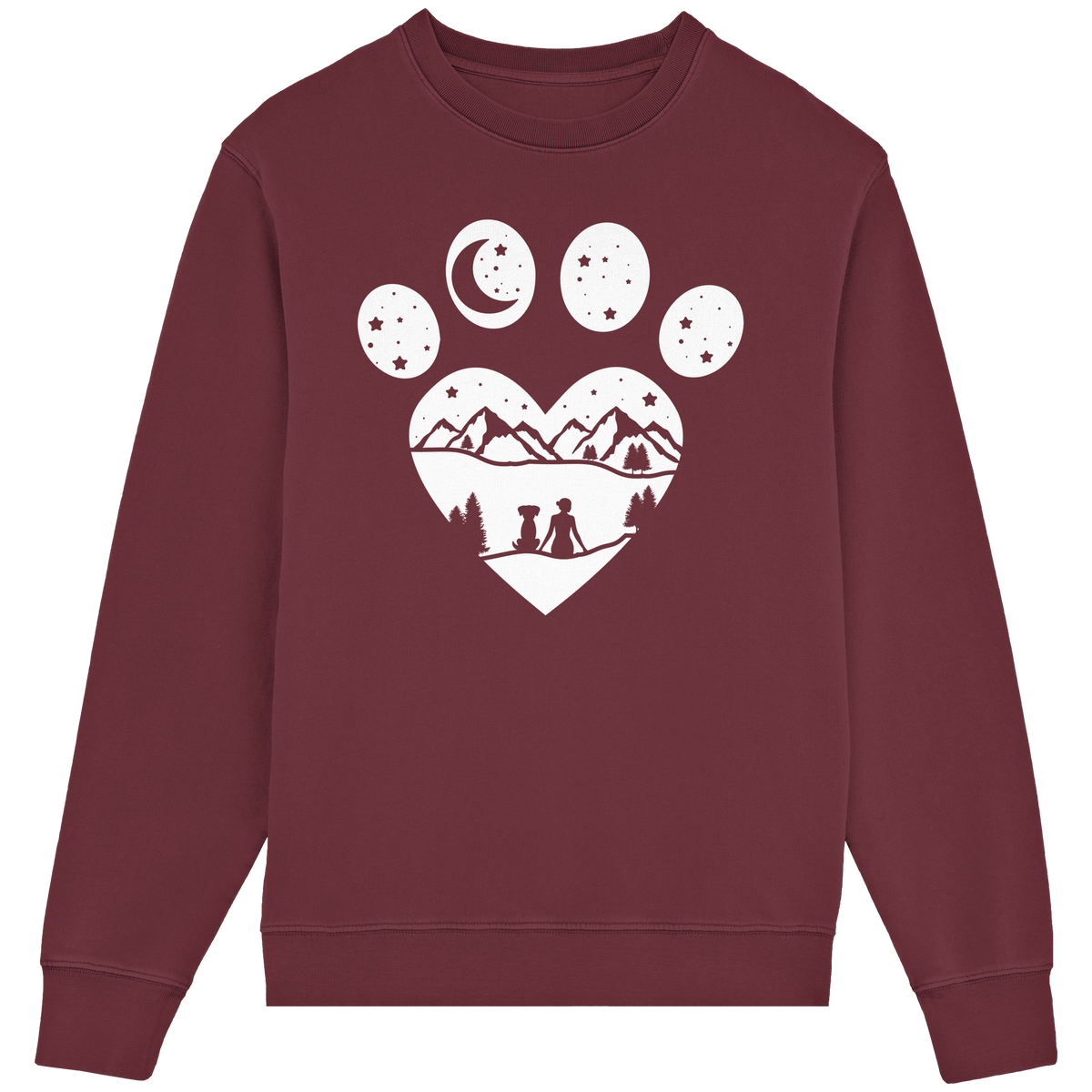 Cuore con zampa di cane - Crewneck unisex in cottone biologico