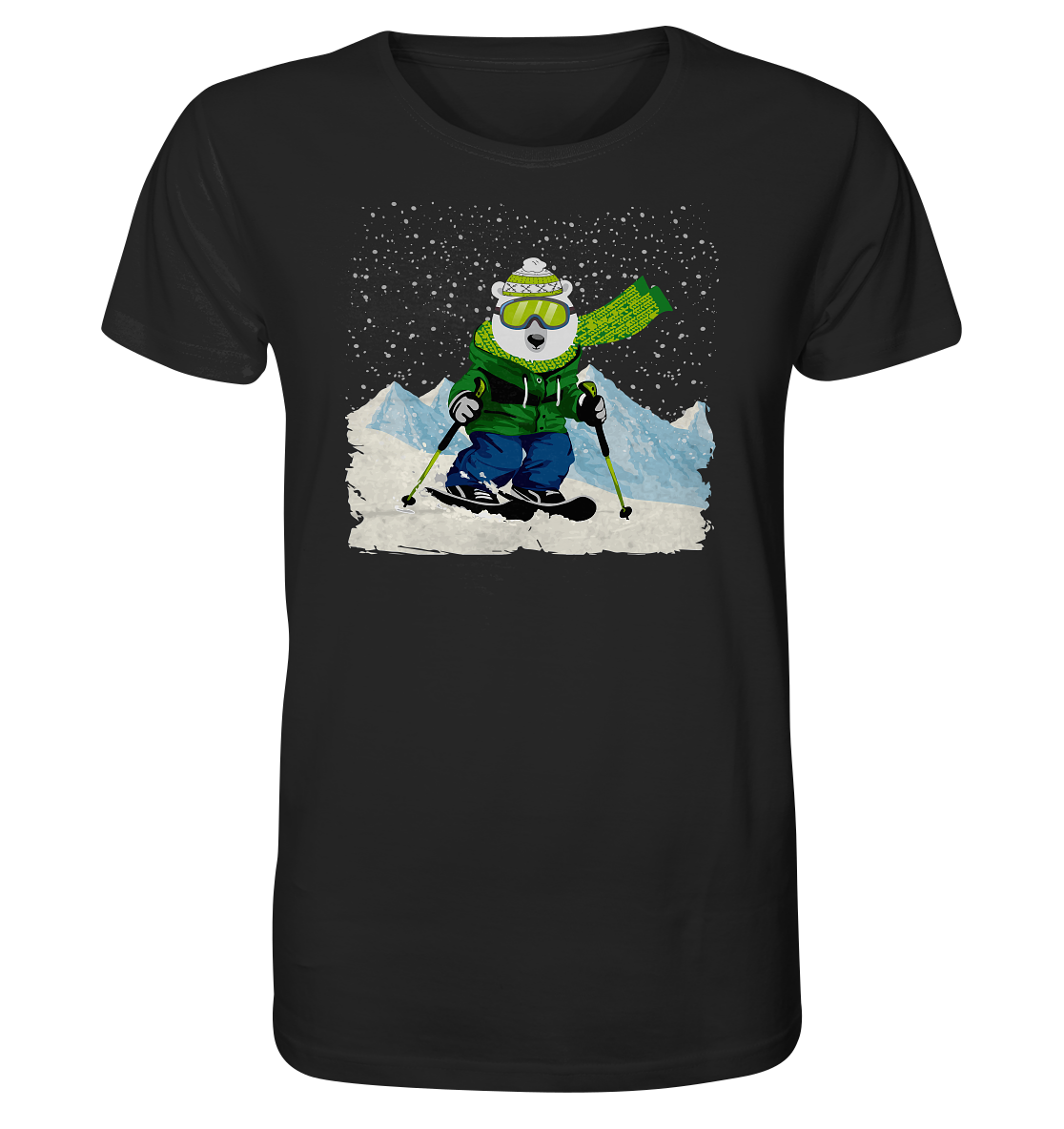 Skiing bear - Men's Premium Organic T-Shirt