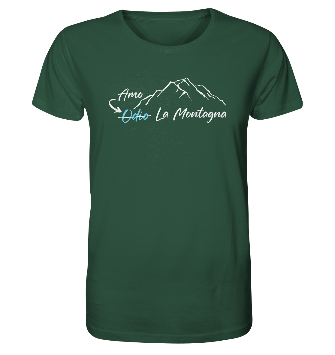 Amo Odio la Montagna - T-shirt Uomo in Cotone Biologico