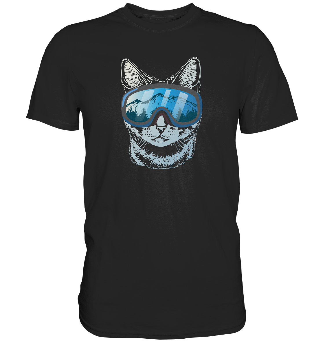 Cat with ski goggles - T-shirt Uomo in Cotone Biologico