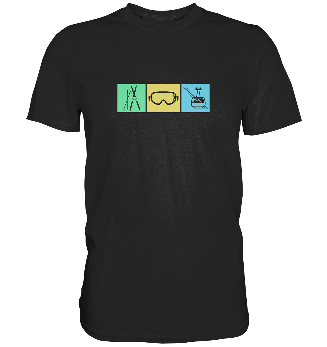Skis, goggles and ski lift - T-shirt Uomo in Cotone Biologico
