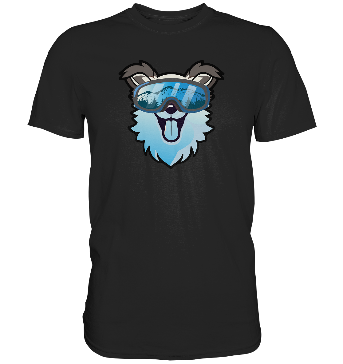 Dog with ski goggles - T-shirt Uomo in Cotone Biologico