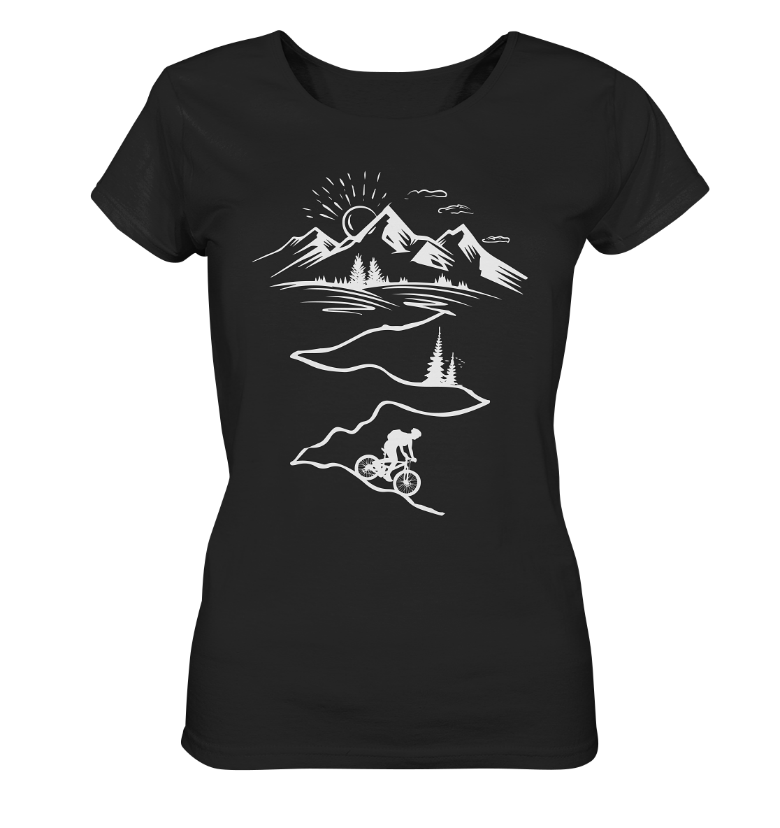 Biking in the mountains - T-shirt Donna in Cotone Biologico