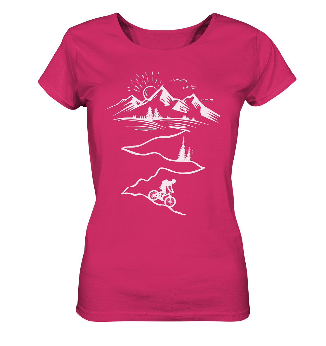 Biking in the mountains - T-shirt Donna in Cotone Biologico