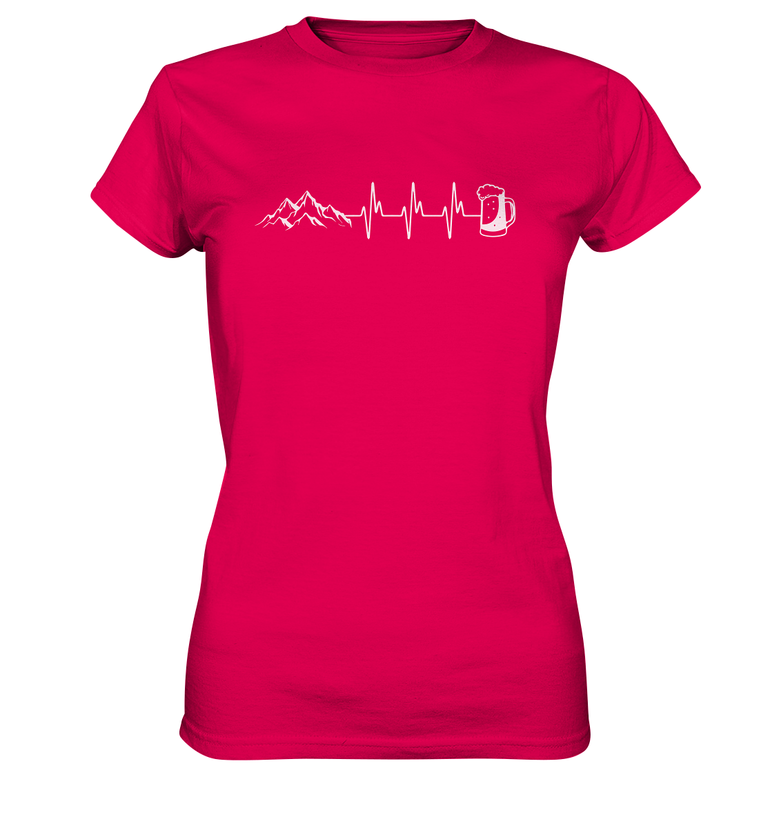 Battito montagna con birra - T-shirt Donna in Cotone Biologico