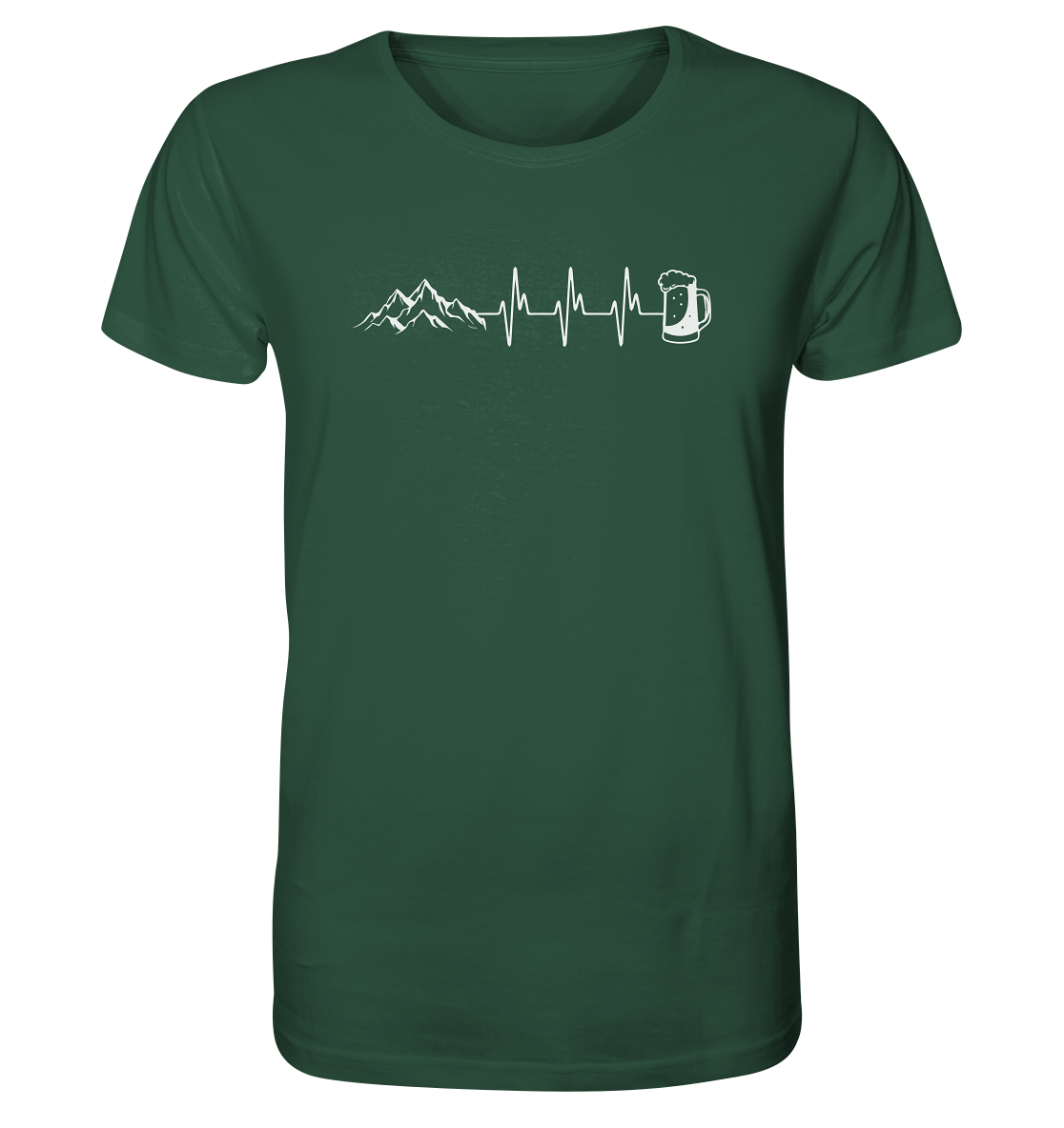 Battito Montagna & Birra - T-shirt Uomo in Cotone Biologico