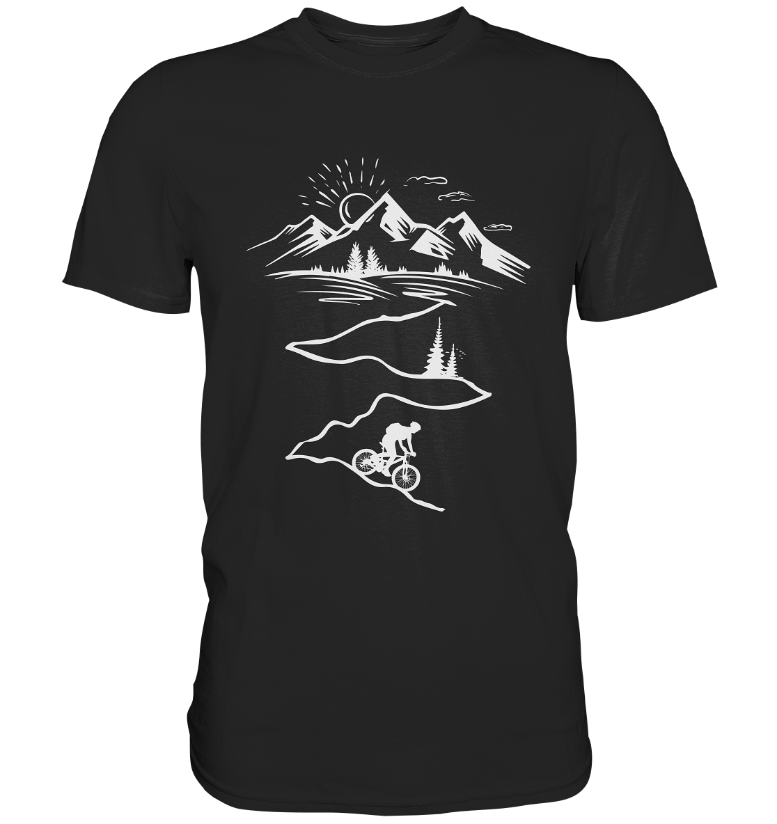 In montagna in bici- T-shirt Uomo in Cotone Biologico