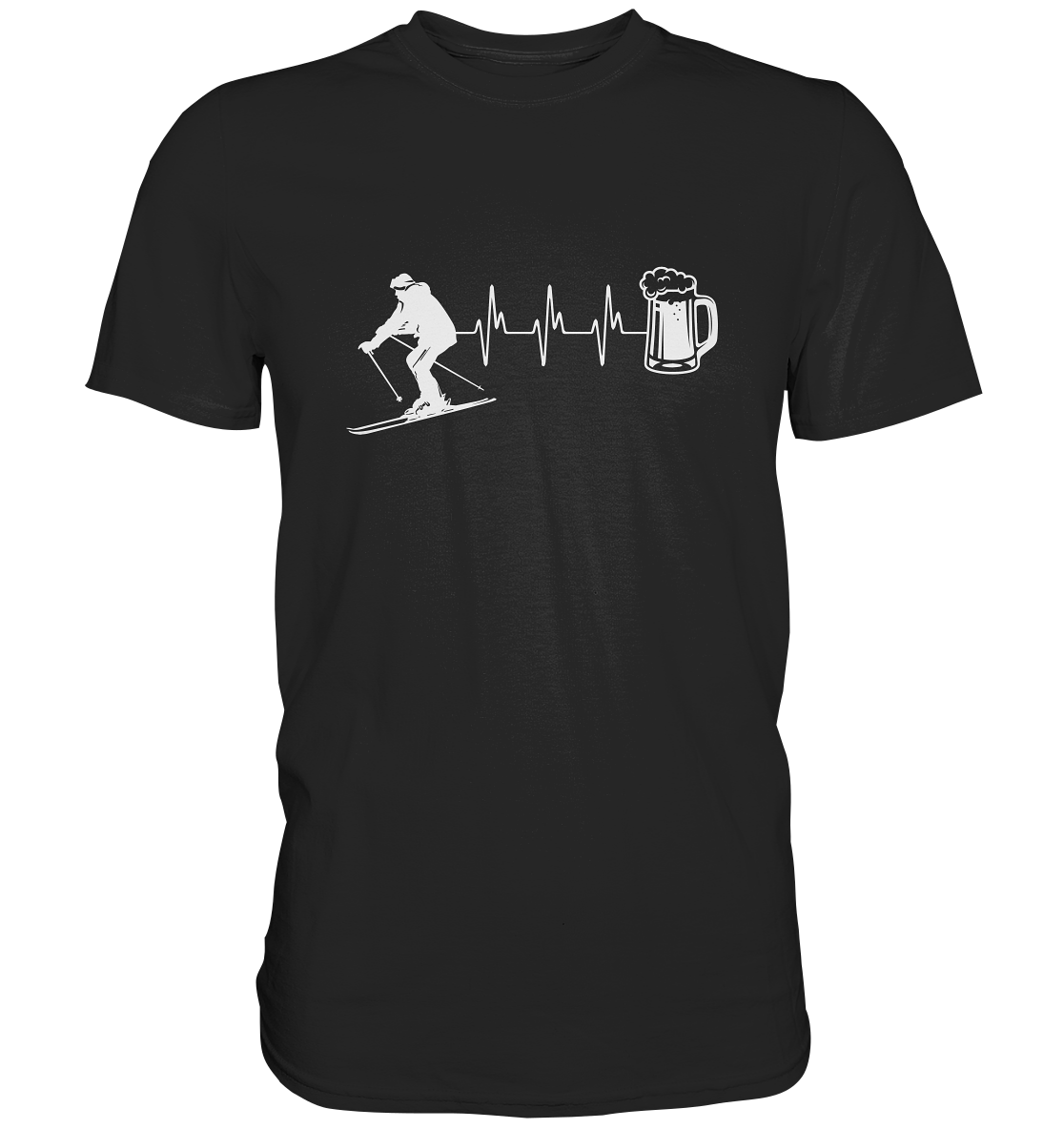 Battito montagna e sci - T-shirt Uomo in Cotone Biologico