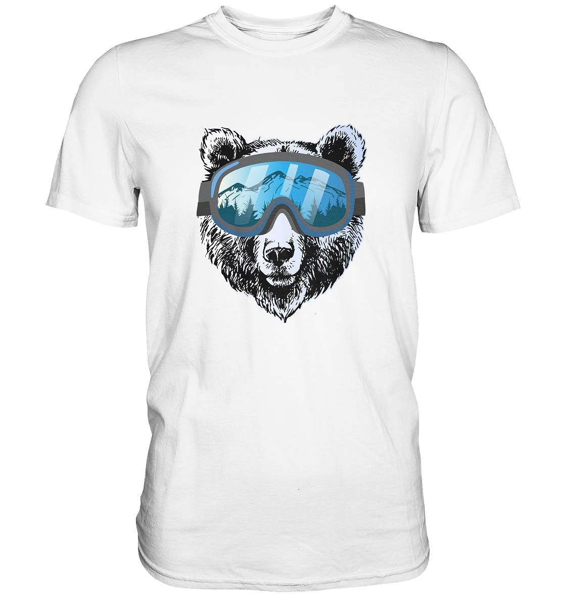Orso con Occhiali da Sci - T-shirt Uomo in Cotone Biologico