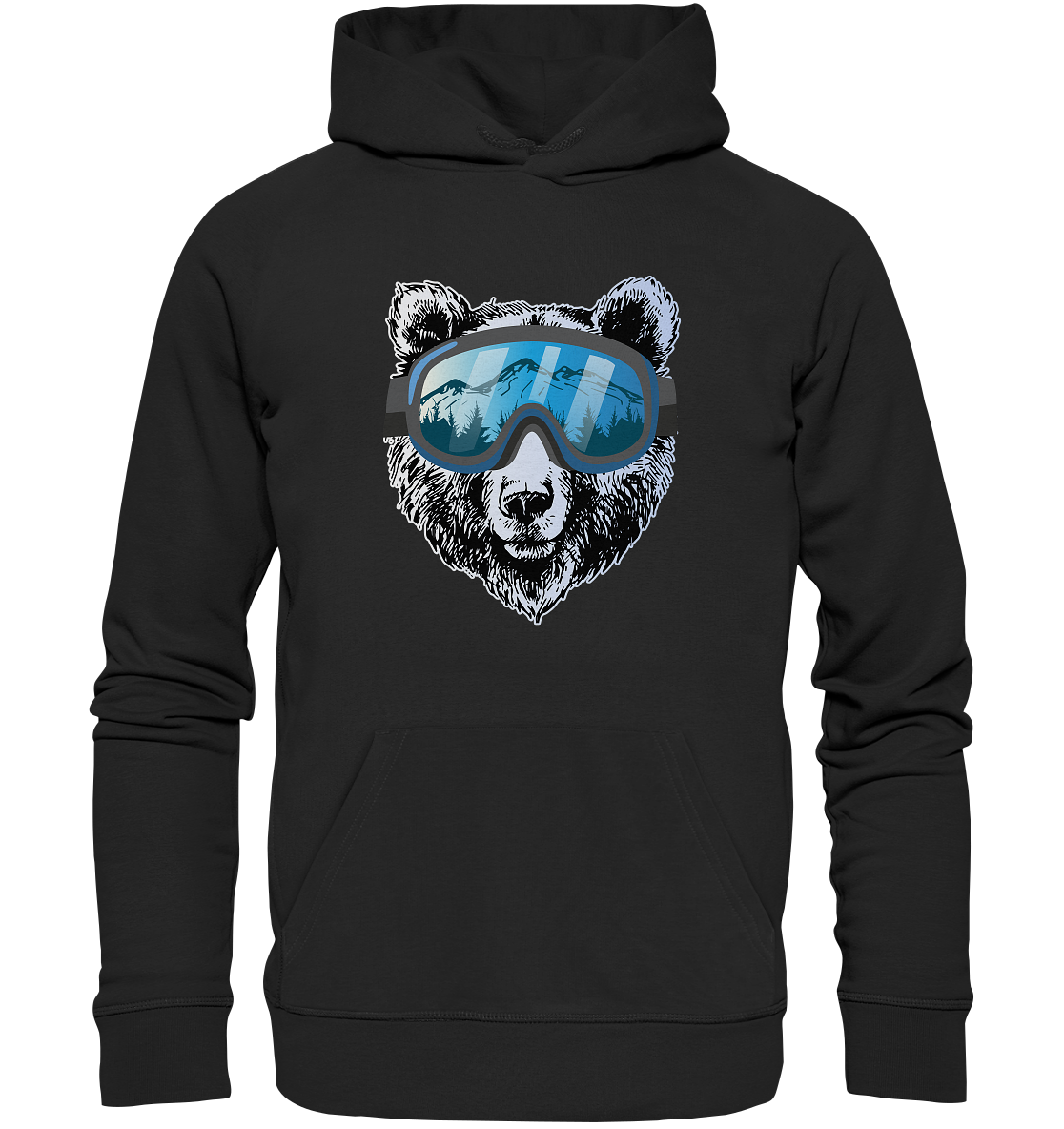 Bear with ski glasses - Men's hoodie