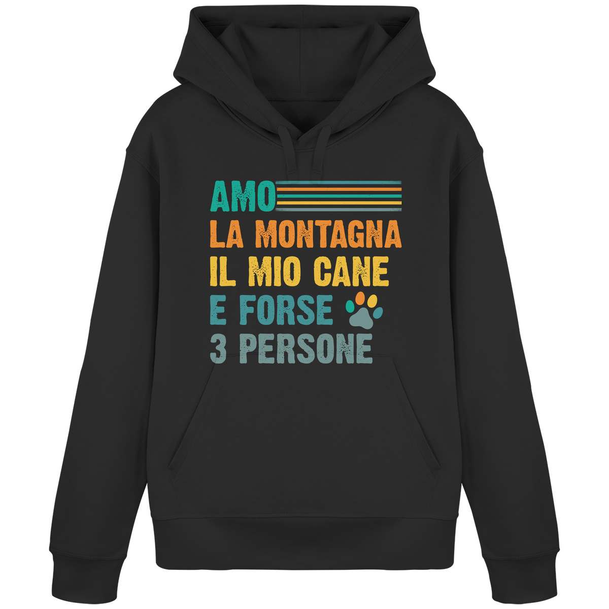 Amo la montagna e il mio cane con zampa - Felpa unisex in cottone biologico