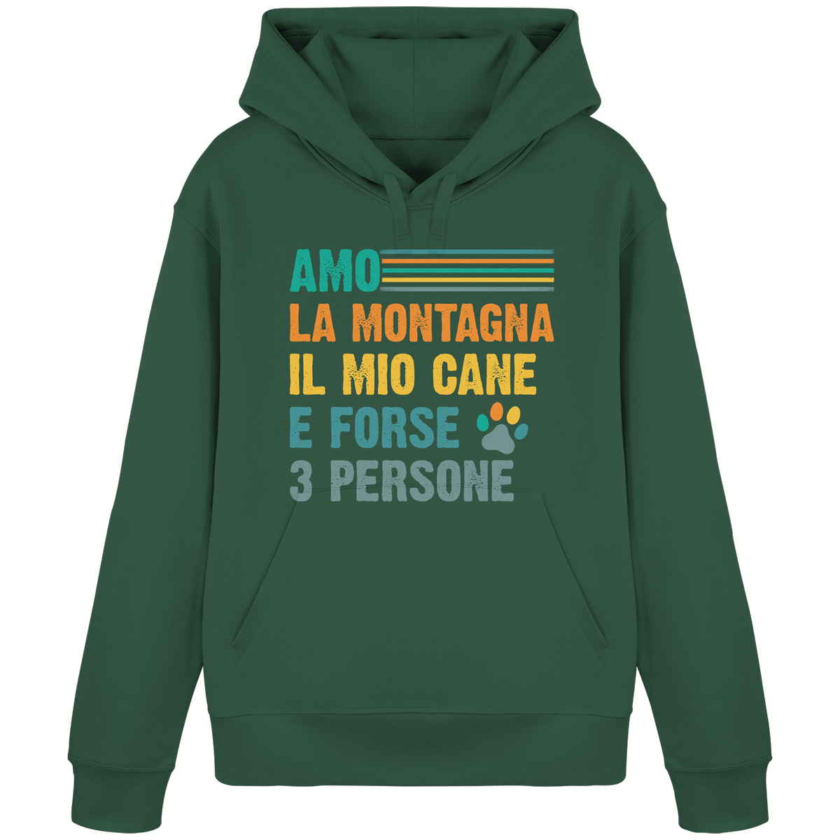 Amo la montagna e il mio cane con zampa - Felpa unisex in cottone biologico