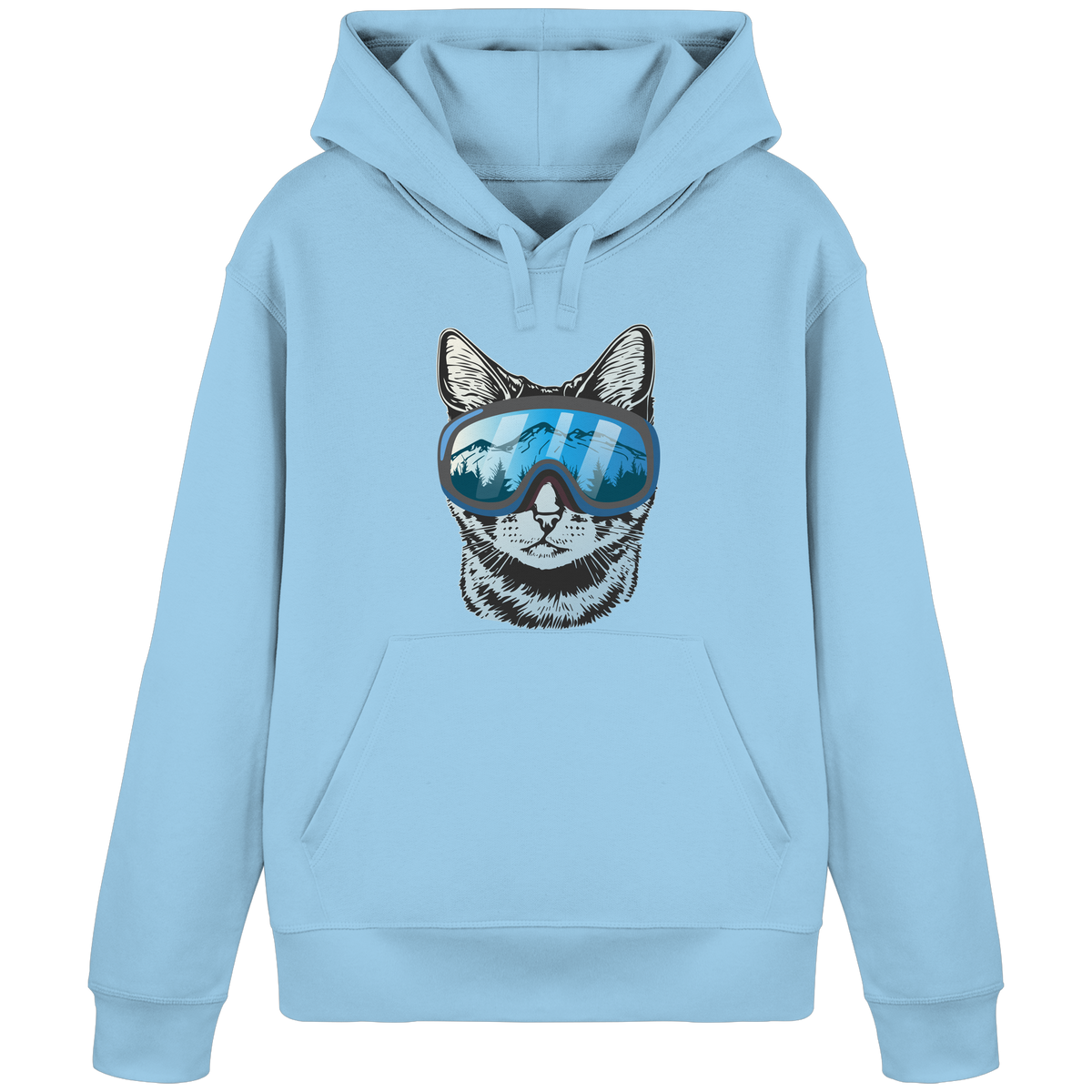 Gatto con occhiali da sci - Felpa unisex in cottone biologico