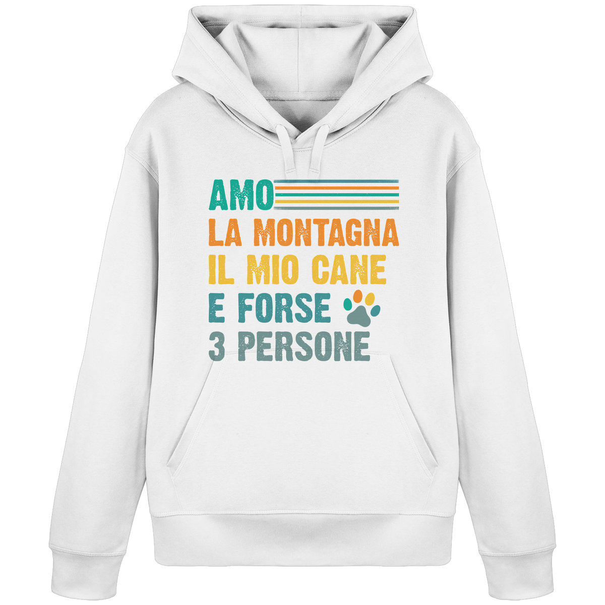 Amo la montagna e il mio cane con zampa - Felpa unisex in cottone biologico