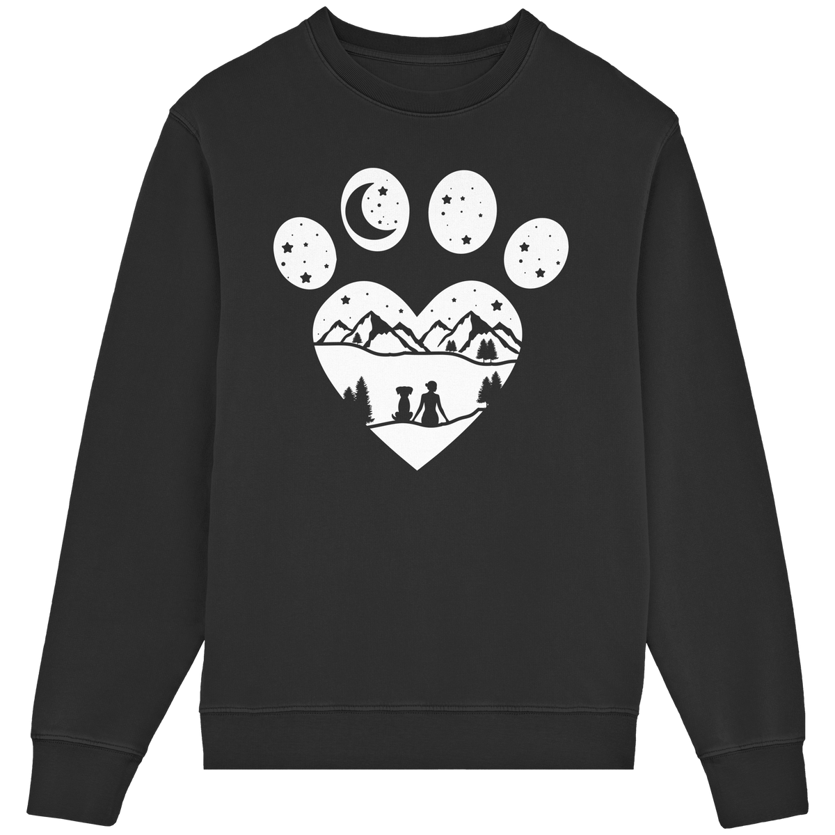 Cuore con zampa di cane - Crewneck unisex in cottone biologico