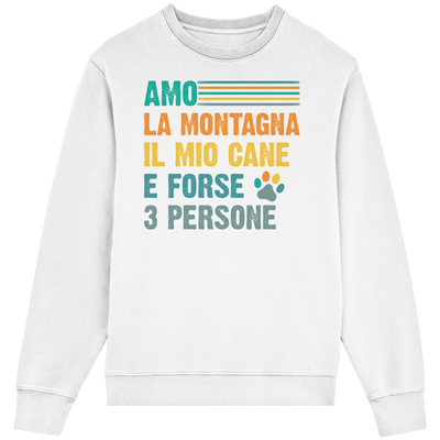 Ich liebe die Berge und meinen Hund mit Pfote - Unisex-Rundhalsausschnitt aus Bio-Baumwolle